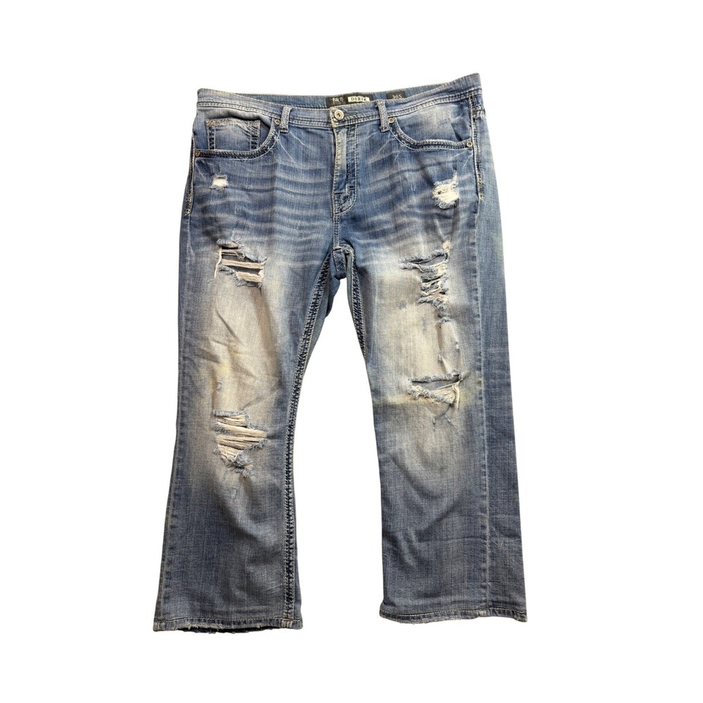 BKE Derek Bootleg Mens Distressed Medium Wash Jeans 36S